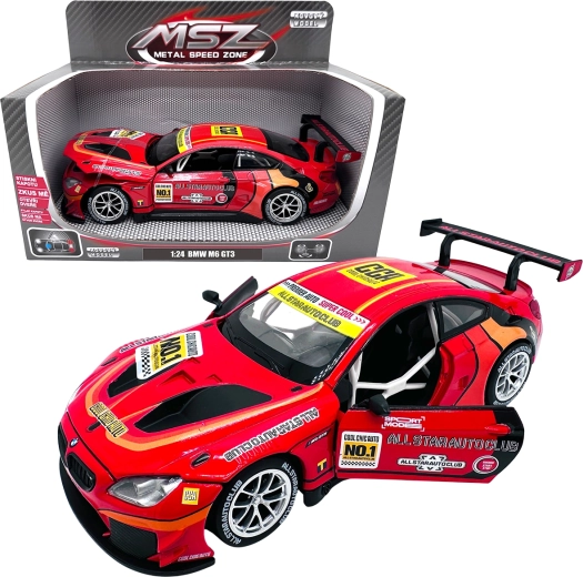 Kovový model BMW M6 GT3 1:24 červený
