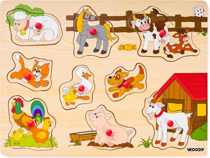 Puzzle na desce zvířata u statku