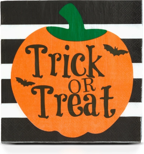 Halloweenské papírové ubrousky s dýní, 33 × 33 cm, 16 ks