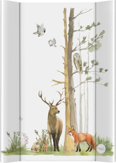 Ceba Baby přebalovací podložka na postýlku Basic Woodland 50 × 70 cm s pevnou deskou