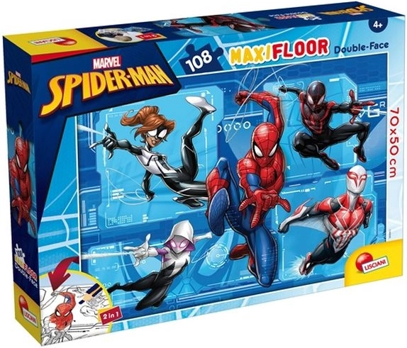 Lisciani Marvel maxi podlahové puzzle Spider-Man 108 dílků oboustranné