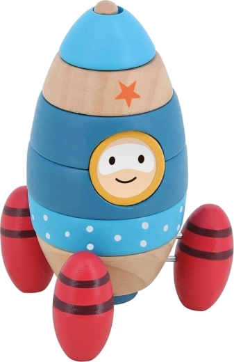 Vilac dřevěná nasazovací věž raketa s překvapením
