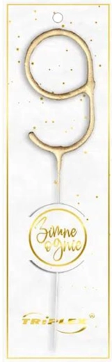 Prskavka číslo 9, 16,5 cm, zlatá