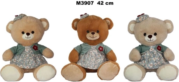 Plyšový medvídek v šatičkách 42 cm - 1 kus