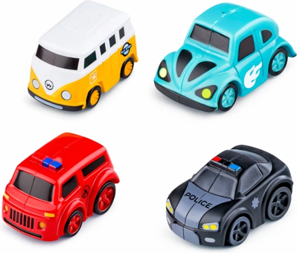 4 autíčka a helikoptéra v balení