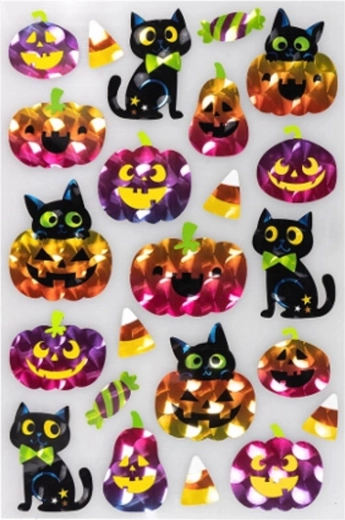 Barevné metalické samolepky Halloween - 1 kus