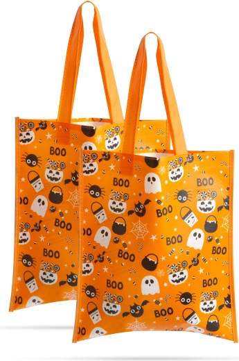 Sada halloweenských dárkových tašek oranžová 27 × 31 cm, 2 ks
