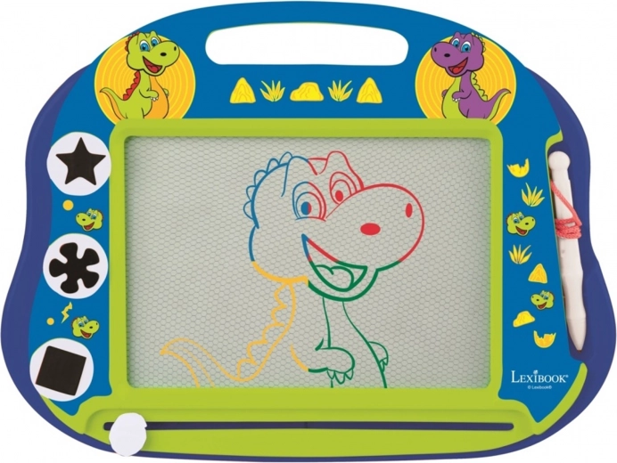 Magnetická vícebarevná kreslicí tabulka dinosaurus a5 s razítky a perem