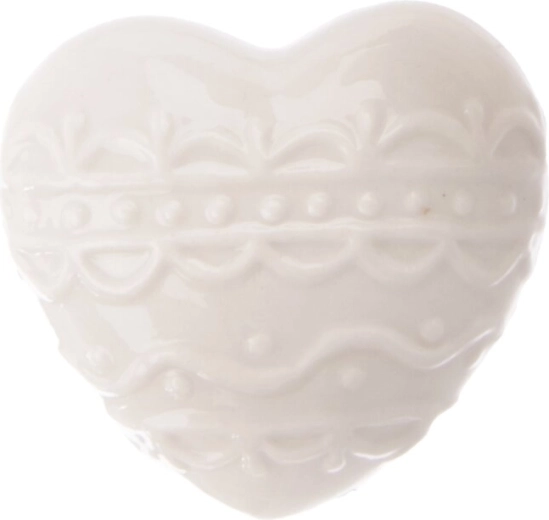 Porcelánové srdce bílé 6 × 4 × 6 cm