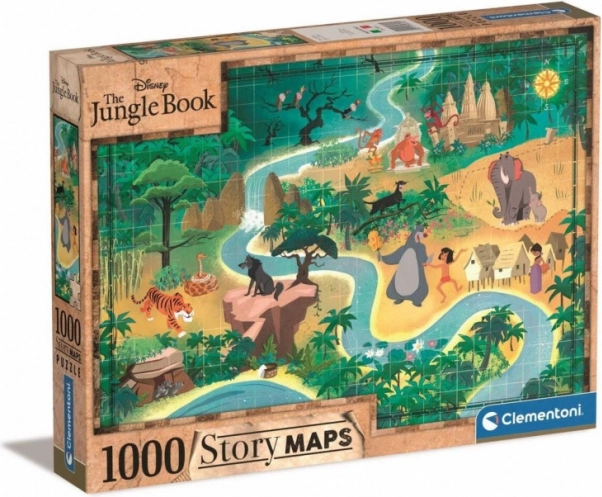 Puzzle Story Maps: Kniha džunglí - 1000 dílků
