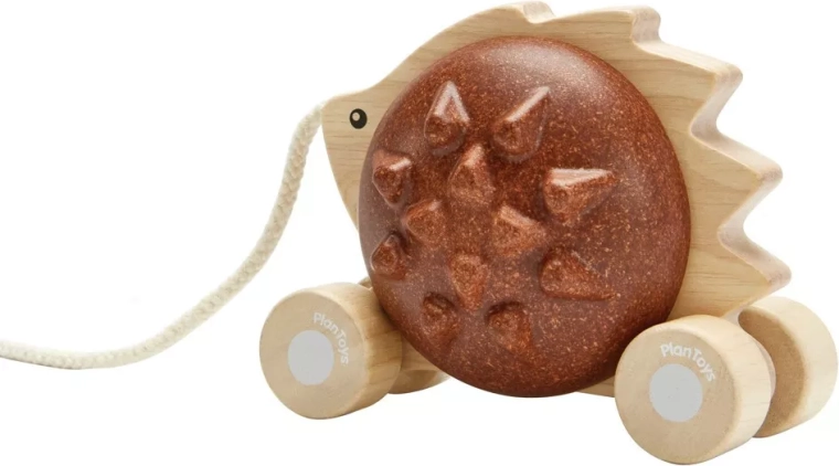 Tahací ježek PlanToys – hnědý