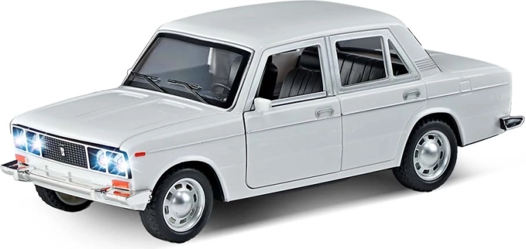 Bílé auto se zvukem a světlem 18 cm