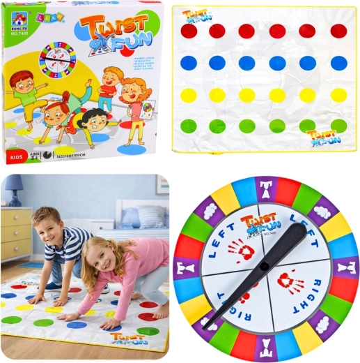 Rodinná pohybová hra Twist Fun – barevná podložka se spinnery