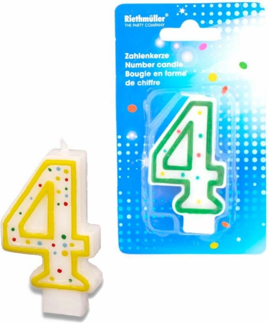 Dortová svíčka číslo 4, 7,3 cm