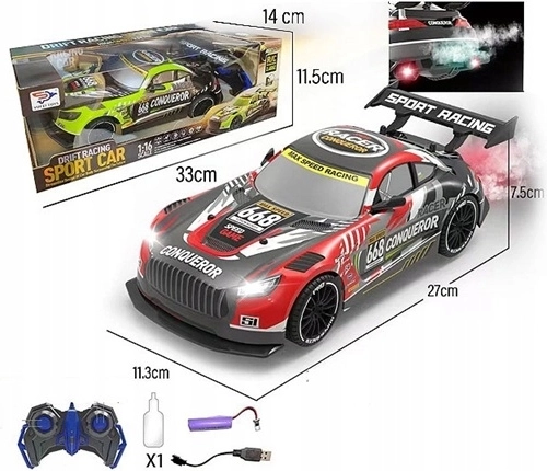 RC sportovní auto s parním efektem a LED světly