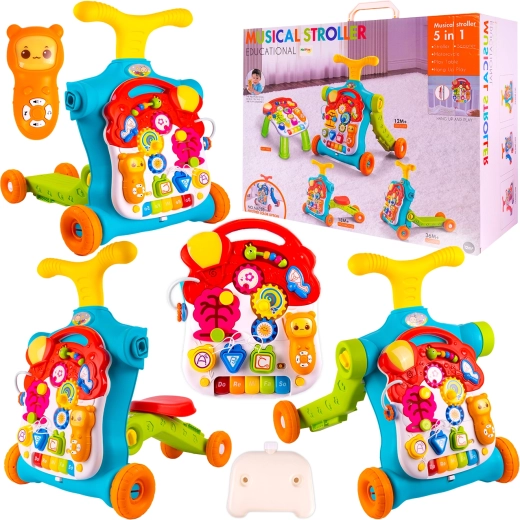 Chodítko, herní panel a stoleček 5v1 s nádržkou na vodu