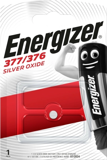 Hodinková baterie ENERGIZER 377/376, 1,55 V, 25 mAh, 1 ks