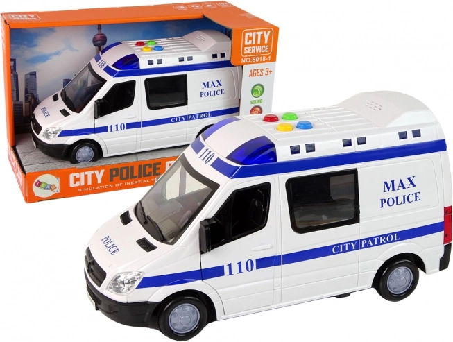 Policejní dodávka s třecím pohonem, světly a zvuky