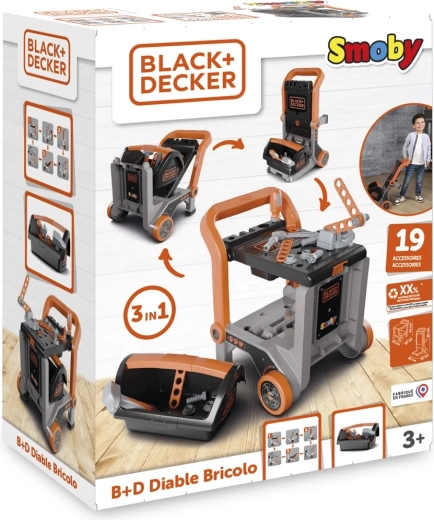 Black+Decker dílenský vozík 3v1 s boxem na nářadí