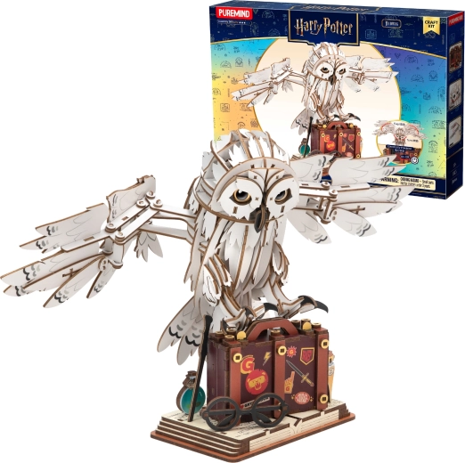 Puremind Harry Potter dřevěné 3D puzzle Hedvika s pohyblivými křídly