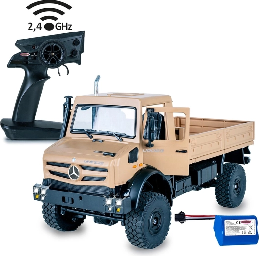 RC model Mercedes-Benz Unimog U5023 1:14 béžový