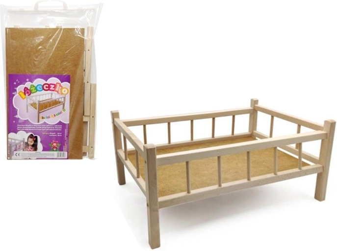 Dřevěná postýlka pro panenky a medvídky
