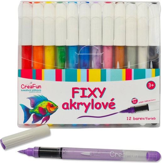 Akrylové fixy CreaFun 12 barev