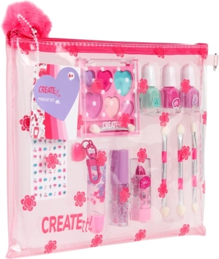 Praktická průhledná taštička s květinami