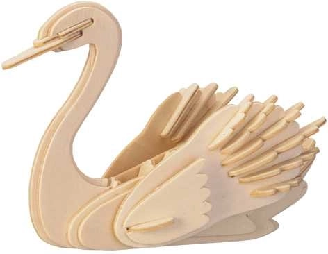 Woodcraft dřevěné 3D puzzle – labuť