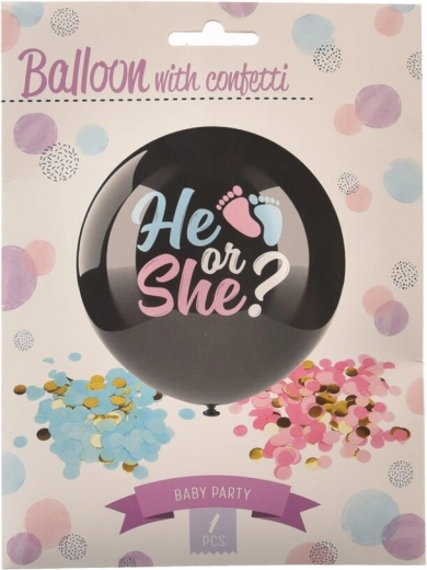 Latexový balónek BOY/GIRL s konfetami 90 cm