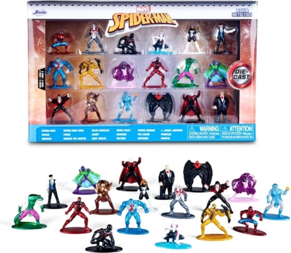 Jada Toys marvel spider-man kovové mini figurky – sada 18 ks