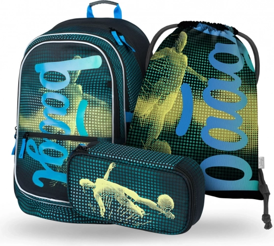 Školní set BAAGL pro fotbalové hráče: batoh, penál a sáček