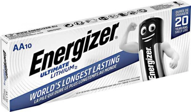 Energizer Ultimate Lithium AA tužkové baterie, 10 ks