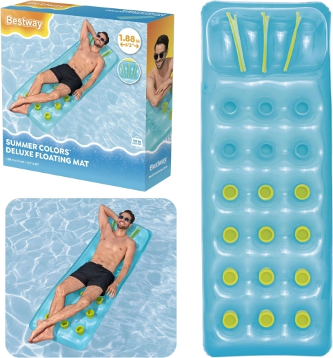 Nafukovací plovoucí matrace Bestway summer colors deluxe modrá