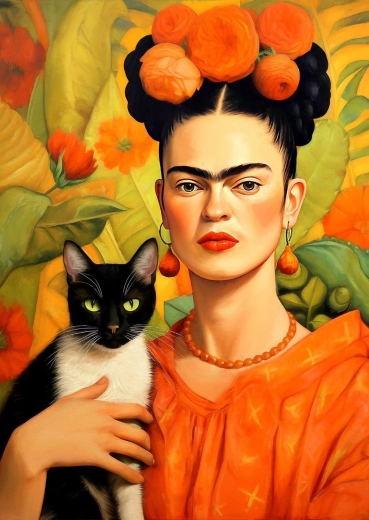 Enjoy puzzle Frida Kahlo s kočkou 1000 dílků
