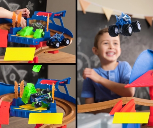 Osvětlená crash zóna a kaskadérské překážky