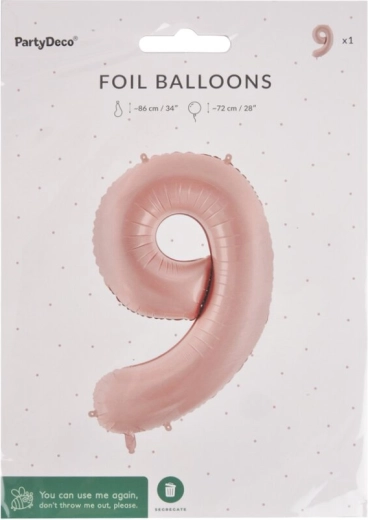Fóliový balónek číslo 9 béžový 72 cm