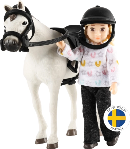 Lundby jezdkyně s koněm – sada pro domeček pro panenky