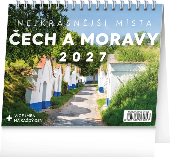 Notique stolní kalendář Nejkrásnější místa Čech a Moravy 2027 (16,5 × 13 cm)