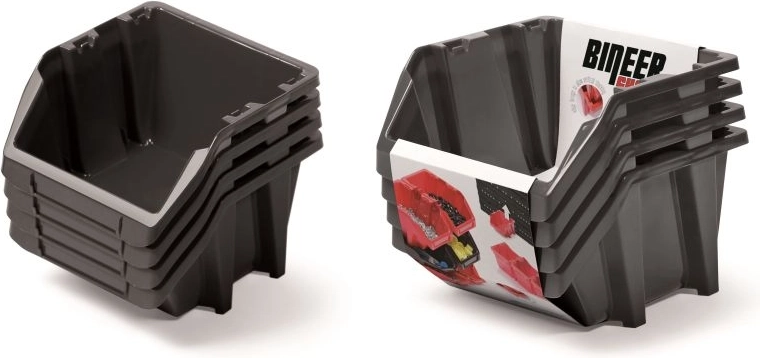 Sada úložných boxů Bineer Short, 4 ks, 272 × 238 × 236 mm, černá