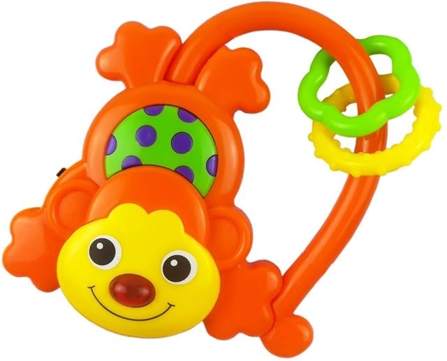 Dětské chrastítko se zvukem Baby Mix opička oranžová