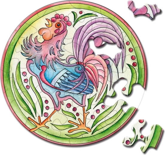 Curiosi kulaté puzzle Picoli kohout 33 dílků