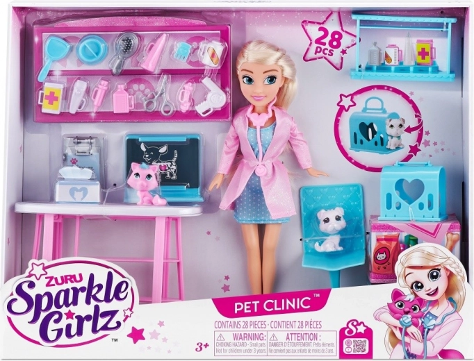 Panenka SPARKLE GIRLZ veterinární klinika – velký herní set