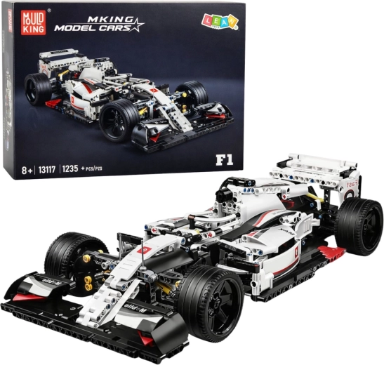 Konstrukční stavebnice závodního vozu F1 bílo-červená, 1235 dílků