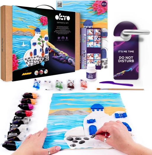 Okto výtvarný set na malování hmotou Santorini 30 × 40 cm