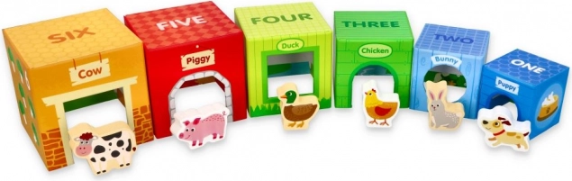 stohovací kostky se zvířátky z farmy