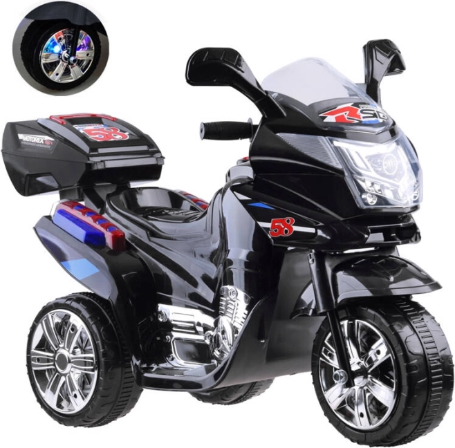 Dětský elektrický motocykl se světly LED – Černá