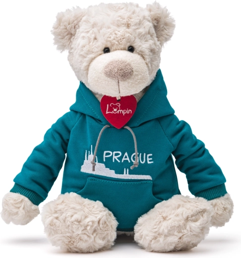 Medvěd Spencer v modré mikině Praha 35 cm