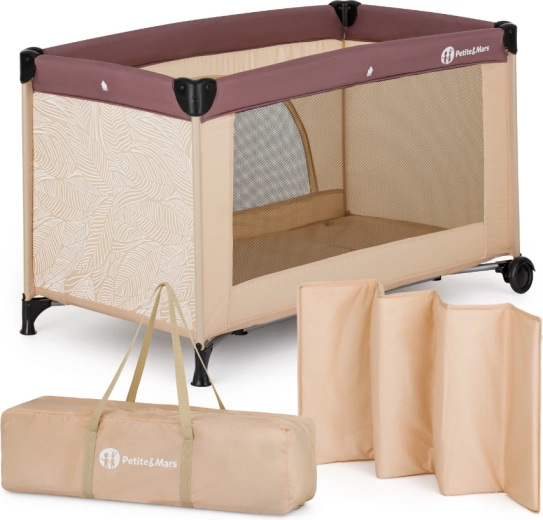 Petite&Mars cestovní postýlka nyja elegant dreamlines mocha