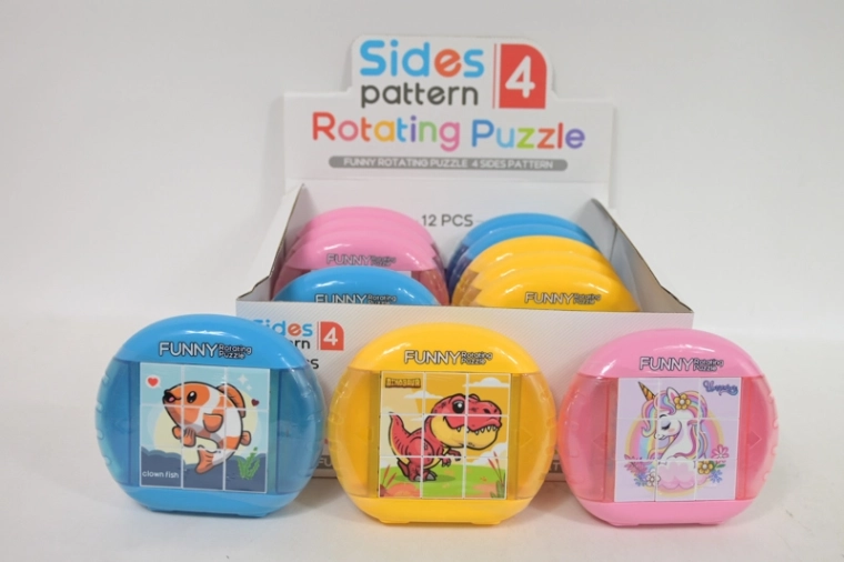 Dětská otočná puzzle skládačka v rámečku (3 motivy)